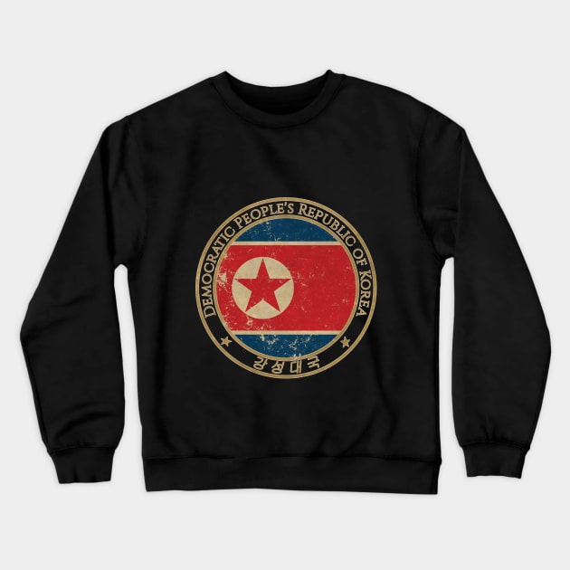 Vintage North Korea Democratic Peoples Republic of Korea Asia Asian Flag Crewneck Sweatshirt by DragonXX